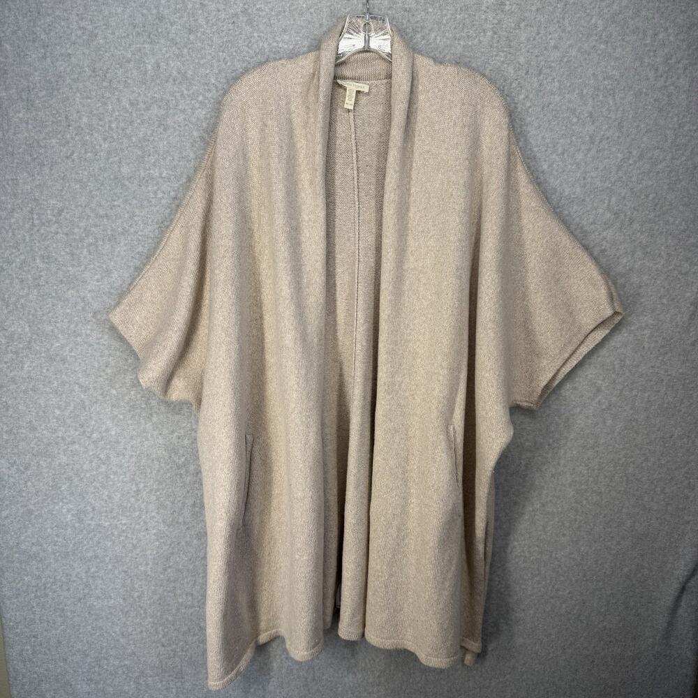 Eileen Fisher Tan Open Front Cardigan Sweater Shrug M/L Italian Yarn Boho - Picture 7 of 9